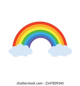 Rainbow Clouds Isolated On White Background Stock Vector (Royalty Free ...