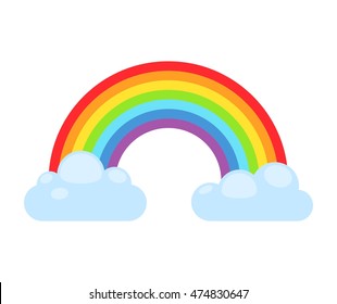 Colorful Rainbow Clouds Y Sun Isolated Stock Vector (royalty Free B29