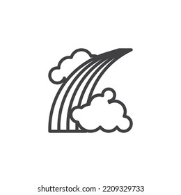Rainbow and clouds line icon. linear style sign for mobile concept and web design. Rainbow outline vector icon. Symbol, logo illustration. Vector graphics