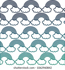 rainbow with clouds pattern background