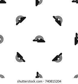 Rainbow and clouds pattern repeat seamless in black color for any design. Vector geometric illustration