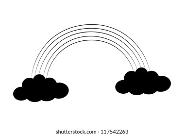 Rainbow Clouds Silhouette