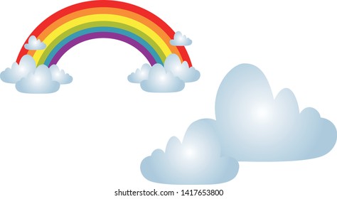 rainbow clouds sky background design stickers
