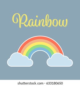 rainbow and clouds in the sky, vector 