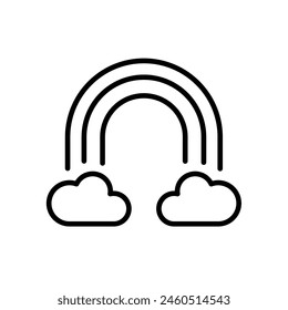 rainbow with clouds vector icon	