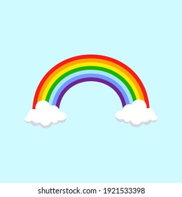 Rainbow and clouds. Vector illustration.