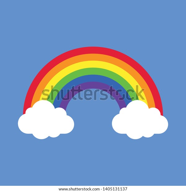 Rainbow With Clouds\
Vector Illustration