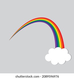 Rainbow With Clouds Vector Illustration high quality