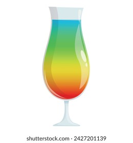 Icono de cóctel de arco iris vector de dibujos animados. Festival de verano. Bebida alcohólica