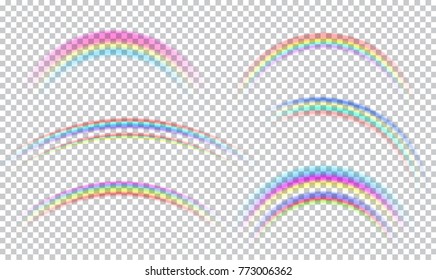 Rainbow collection isolated on transparent background vector illustration