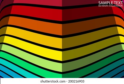 Rainbow color abstract lighted symmetrical illustration - Vector colorful stripes background  template