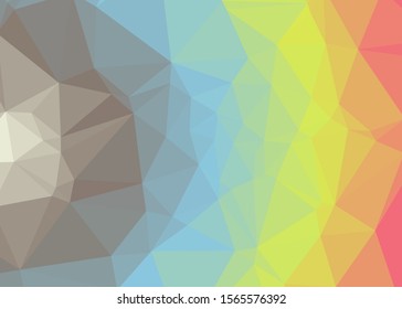 Rainbow Color Abstract trianglify Generative Art background illustration