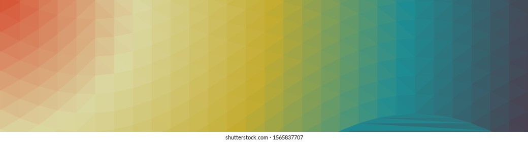 Rainbow Color Abstract trianglify Generative Art background illustration