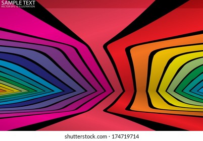 Rainbow color abstract vector art design background  illustration  - Vector abstract design rainbow striped background 