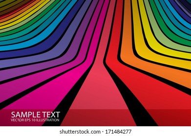 Rainbow color abstract vector design background illustration  - Vector  design rainbow striped background 