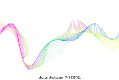 rainbow color abstract wave background template full spectrum stripes