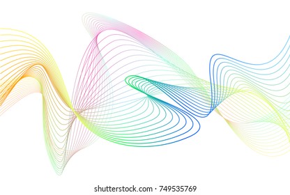 rainbow color abstract wave background template full spectrum stripes