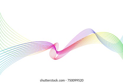 rainbow color abstract wave background template full spectrum stripes