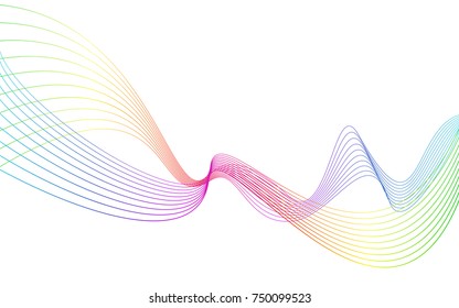 rainbow color abstract wave background template full spectrum stripes