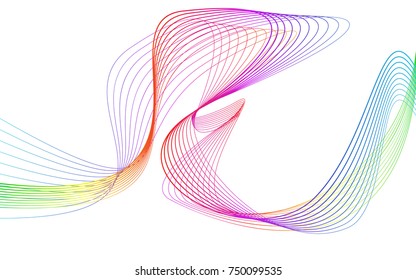 rainbow color abstract wave background template full spectrum stripes