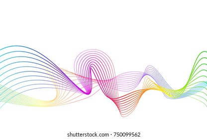rainbow color abstract wave background template full spectrum stripes