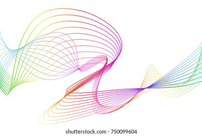 rainbow color abstract wave background template full spectrum stripes