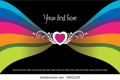 rainbow color background with heart