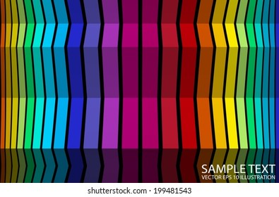 Rainbow color background illustration template - Vector striped colorful abstract background  template