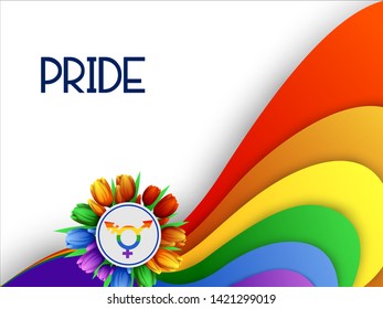 Rainbow color background for LGBT Pride month for lesbian, gay, bisexual and transgender. Vector illustration