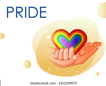 Rainbow color background for LGBT Pride month for lesbian, gay, bisexual and transgender. Vector illustration