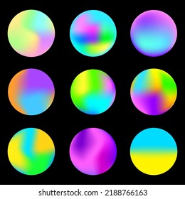 Rainbow color balls. Gradient color. Vector illustration. Stock image. 