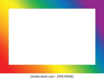 Rainbow color blurred lines and white frame background vector,copy space,banner and wallpaper,LGBTQ+ flag Pride month symbol of lesbian Gay Bisexual Transgender.Celebrated annual,against homosexual.