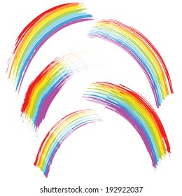 Rainbow color brush stroke