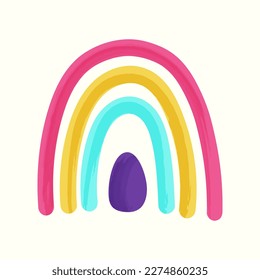 Rainbow color brush stroke. Vector design for birthday invitation or baby shower, poster, clothing, nursery wall art and postcard.	
