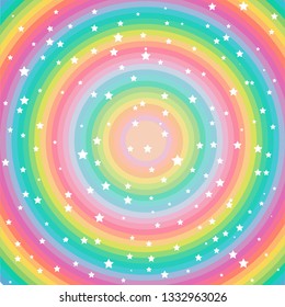 Rainbow color circle stars pattern vector