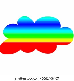 Ilustración de arte en la nube de color arcoiris