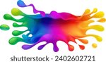 A rainbow color or colorful paint splash splat splatter design 