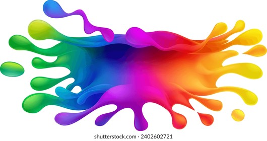 A rainbow color or colorful paint splash splat splatter design 