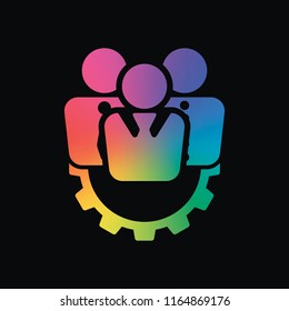 . Rainbow color and dark background