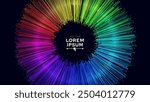Rainbow Color Digital Eye. Computer Vision AI Imagination Concept. Abstract Science Technology Illustration. Technology Big Data Neural Network Background Concept. Vector Illustration.