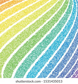 rainbow color dots that makes a swirl stripes. colorful dotted elements. halftone vector background