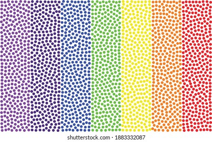 rainbow color dots vector illustration isolated on white background
