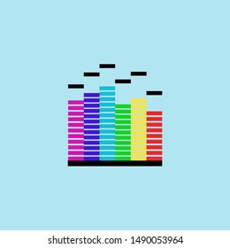 Rainbow Color Equalizer Icon Design