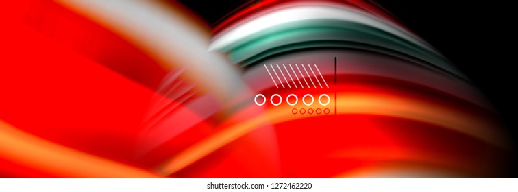 Afiche del flujo de las líneas de oleaje de color arcoiris. Vector de onda Diseño de formas líquidas
