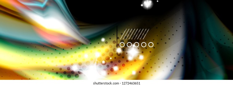 Rainbow Color Wave Linien Flow Poster. Wellenvektor-Liquid-Formen-Design