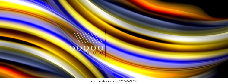 Rainbow color fluid wave lines flow poster. Wave vector Liquid shapes design