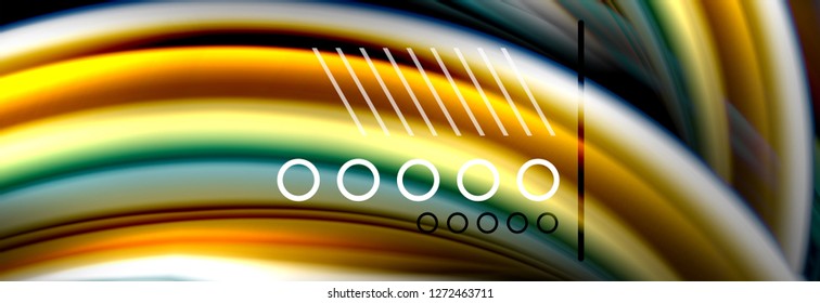 Rainbow color fluid wave lines flow poster. Wave vector Liquid shapes design