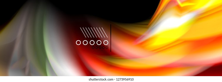 Rainbow color fluid wave lines flow poster. Wave vector Liquid shapes design