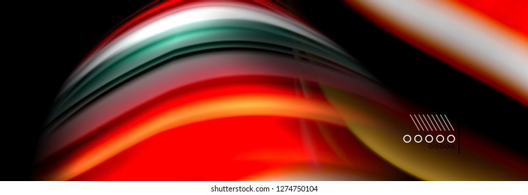 Rainbow color fluid wave lines flow poster. Wave vector Liquid shapes design