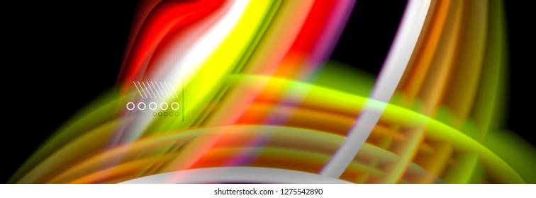 Rainbow Color Wave Linien Flow Poster. Wellenvektor-Liquid-Formen-Design
